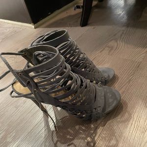 Strap heels. Never worn size 11
